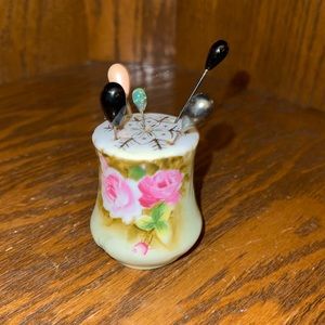Beautiful Antique LEFTON Hand Painted Hat Pin Holder.